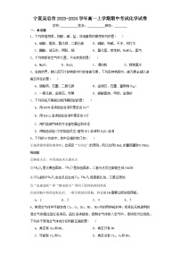 宁夏吴忠市2023-2024学年高一上学期期中考试化学试卷（含解析）