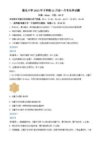 湖南省长沙市雅礼中学2023-2024学年高一上学期12月月考化学试题（Word版附解析）