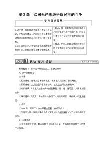 人教版 (新課標(biāo))選修2 近代社會(huì)的民主思想與實(shí)踐第2課 歐洲無(wú)產(chǎn)階級(jí)爭(zhēng)取民主的斗爭(zhēng)導(dǎo)學(xué)案