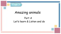 英語人教PEP版（2024）3年級上冊Unit 3 Amazing animals Part A 課件