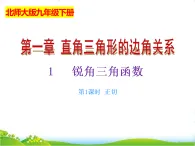 北師大版九年級數(shù)學(xué)下冊第一章直角三角形的邊角關(guān)系1.1銳角三角函數(shù)（1）課件