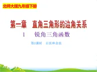 北師大版九年級數(shù)學(xué)下冊第一章直角三角形的邊角關(guān)系1.1銳角三角函數(shù)（2）課件