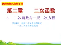 北師大版九年級數(shù)學(xué)下冊第二章二次函數(shù)2.5二次函數(shù)與一元二次方程（2）課件