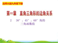 北師大版九年級數(shù)學(xué)下冊第一章直角三角形的邊角關(guān)系1.2 30°，45°，60°角的三角函數(shù)值課件
