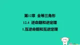 吉林省2025八年级数学上册第12章全等三角形124逆命题和逆定理1互逆命题和互逆定理课件新版华东师大版（含答案）