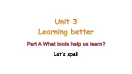 2026年春人教版三年級英語下冊Unit 3 Learning better第3課時 A Let's spell課件