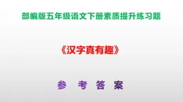 （新）部編版五年級(jí)語文下冊《漢字真有趣》素質(zhì)提升練習(xí)題A3+（參考答案）PPT