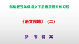 （新）部編版五年級(jí)語文下冊《語文園地》（二）素質(zhì)提升練習(xí)題A3+（參考答案）PPT