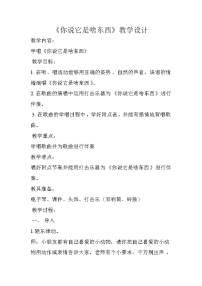 2021学年第九课(演唱)你说它是啥东西教案