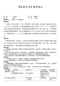 2020-2021学年这是什么?教案设计