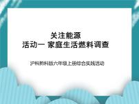 小学综合实践活动沪科·黔科版六年级上册关注能源活动一 家庭生活燃料调查一等奖ppt课件