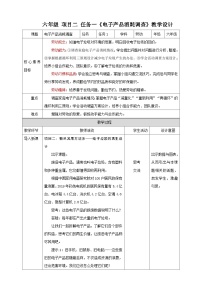 劳技六年级任务一 电子产品消耗调查教学设计