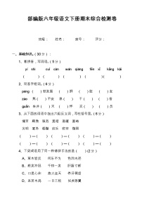 部编版六年级语文下册期末综合检测卷（含答案）1