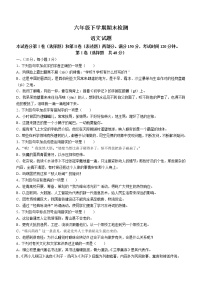 山东省泰安市新泰市（五四制）2020-2021学年六年级下学期期末语文试题（word版 含答案）