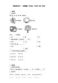 人教部编版一年级上册1 秋天随堂练习题