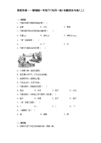 暑假作业——部编版一年级下（每日一练）全册综合专练（三）