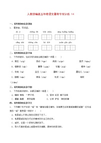 部编版五年级暑期语文专项练习题14（含答案）