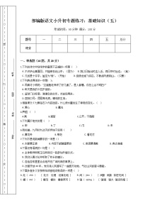 部编版语文小升初专题练习：基础知识（五）（Word版，含答案）