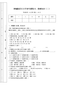 部编版语文小升初专题练习：基础知识（二）（Word版，含答案）