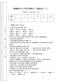 部编版语文小升初专题练习：基础知识（三）（Word版，含答案）