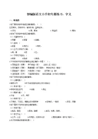 部编版语文小升初专题练习:字义(Word版,含答案)