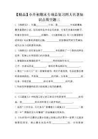 【优质】人教部编版 小升初语文期末专项总复习四大名著知识点填空题三（含答案）