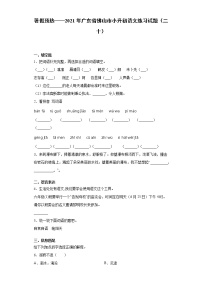 暑假预热——2021年广东省佛山市小升初语文练习试题（二十）