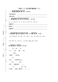 精编人教部编版一年级上册语文 期中考试 试卷 (5)