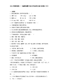 2021暑假预热——福建省厦门市小升初语文练习试题（六）