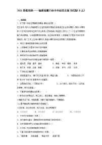 2021暑假预热——福建省厦门市小升初语文练习试题（十五）