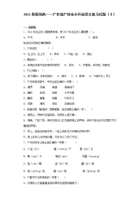 2021暑假预热——广东省广州市小升初语文练习试题（十）