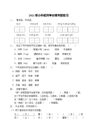 小升初开学考前语文练习（三）（含答案）