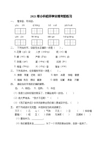 2021年小升初开学考前语文练习（3）（含答案）