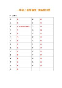 部编版语文1年级上册换部首组词汇总（附专项练习）学案