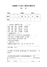 部编版六年级语文上册期末测试卷及答案5