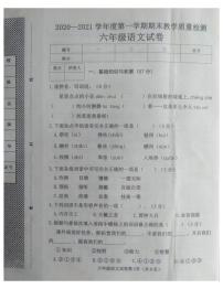 河北省邯郸市临漳县2020-2021第一学期期末教学质量检测六年级语文试卷-部编版-无答案