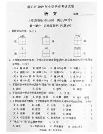 北京市朝阳区2019年小学毕业考试语文试卷-部编版-含答案