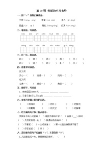 小学语文20 美丽的小兴安岭同步测试题