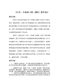 语文第六单元19 只有一个地球教案