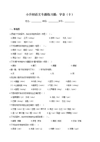 小升初语文专题练习题：字音（十）（Word版，含答案）