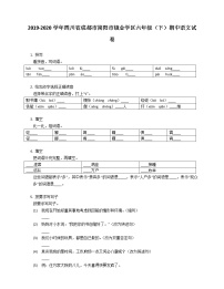 2019-2020学年四川省成都市简阳市镇金学区六年级（下）期中语文试卷