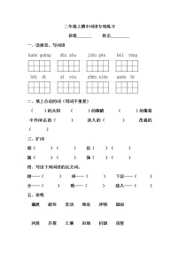 二年级上册 期中词语专项练习