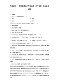 轻松提分——部编版语文六年级上第一次月考第一单元复习试题