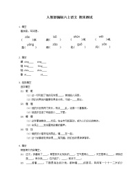 人教部编版六上语文 期末测试