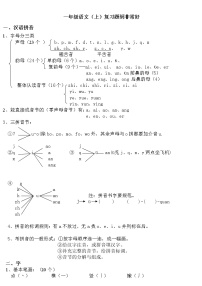 部编版 一年级上册语文期末复习整理