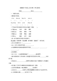 人教部编版六年级上册第二单元单元综合与测试单元测试课堂检测