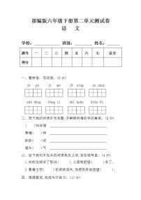 小学语文人教部编版六年级下册第二单元单元综合与测试单元测试课后练习题