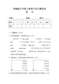 小学语文人教部编版六年级上册第六单元单元综合与测试单元测试课后练习题