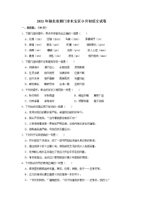 2021年湖北省荆门市东宝区小升初语文试卷  解析版