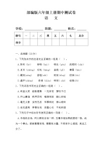 部编版六年级语文上册期中测试卷及答案 4